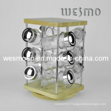 Ustensiles de cuisine en bambou tournants Spice Rack